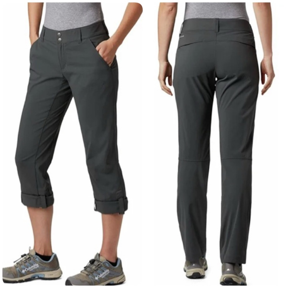 Columbia Women’s Saturday Trail Gray Convertible Pants 14 camping hiking Outdoor